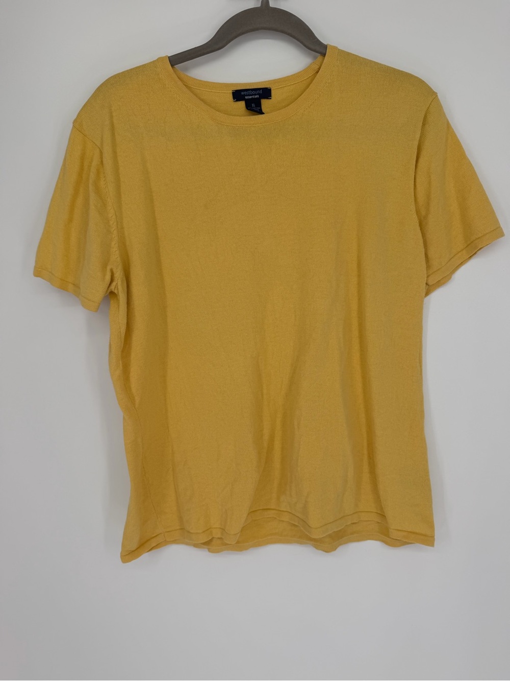 Westbound Essentials Silk Blend size XL Crew Neck T-Shirt - Yellow